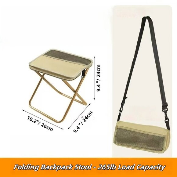 Backpack-convertible Folding Stool Portable Outdoor Camping Chair - Picture 1 of 9